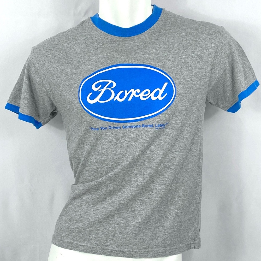Briefly Stated | Crew Neck Gray Graphic Tee Medium